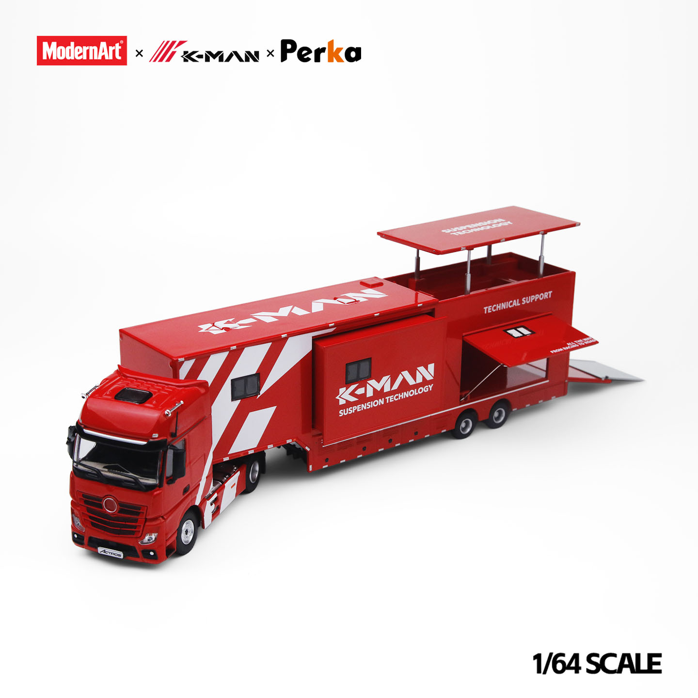 Die Cast Car 1 64 - *Vorverkauf* ModernArt 1:64 Actros Renn-Service-LKW Druckguss-Legierung