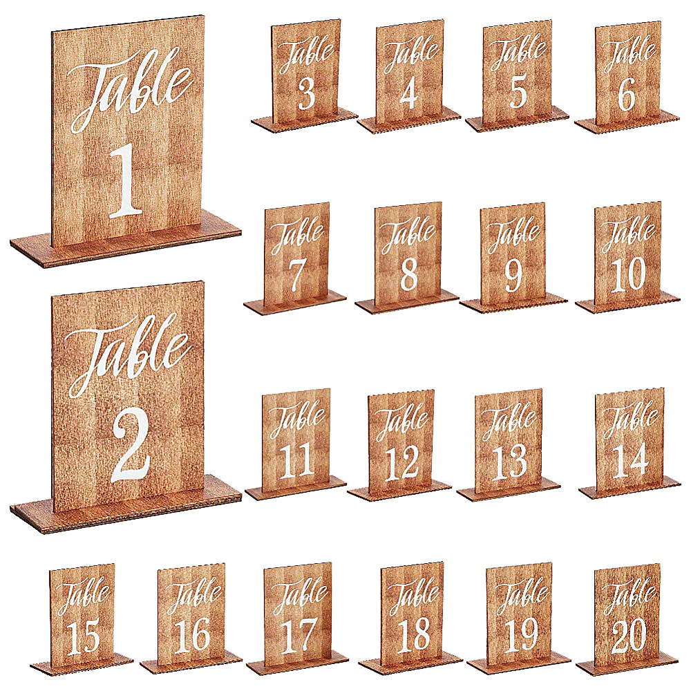 Graded Card Display - 20 Stück elegante, flach bedruckte Tischnummernkarten