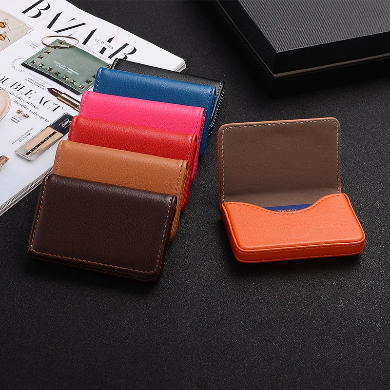 Card Top Loader - 2026 PU-Leder Visitenkartenhalter mit Magnetverschluss Schlanker