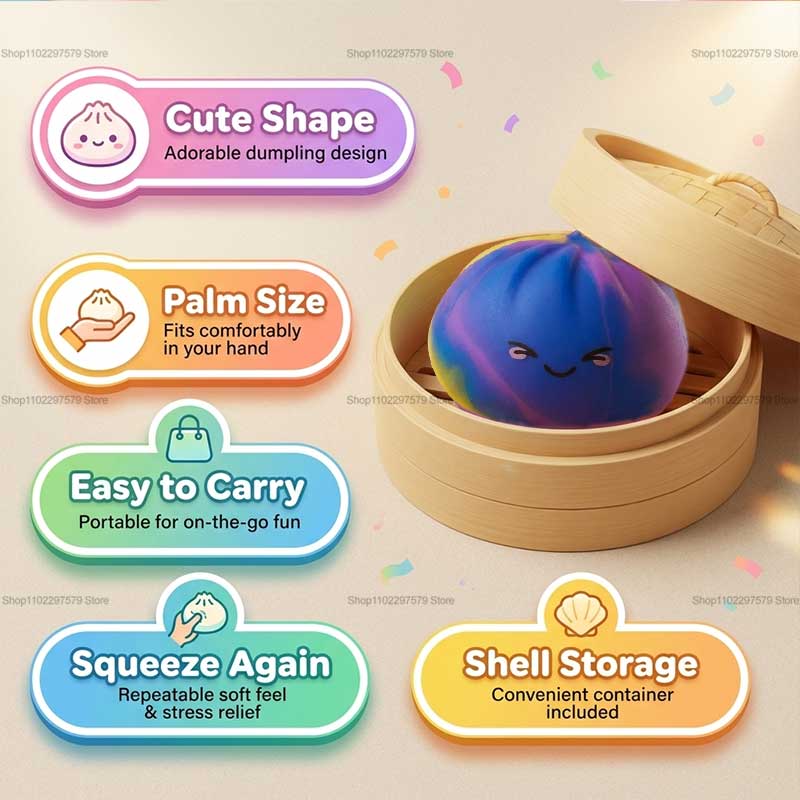Mystery Box Blind Bag - Neues Regenbogen-Spielzeug mit Dampfbox, Quetsch-Teig-Stressball, realistisches